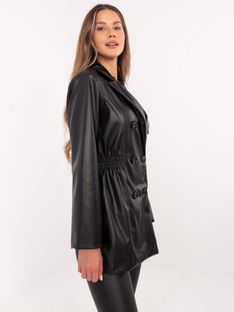 Marynarka dwurzędowa z ecoskóry czarna L/XL Marynarka dwurzędowa z ecoskóry czarna L/XL