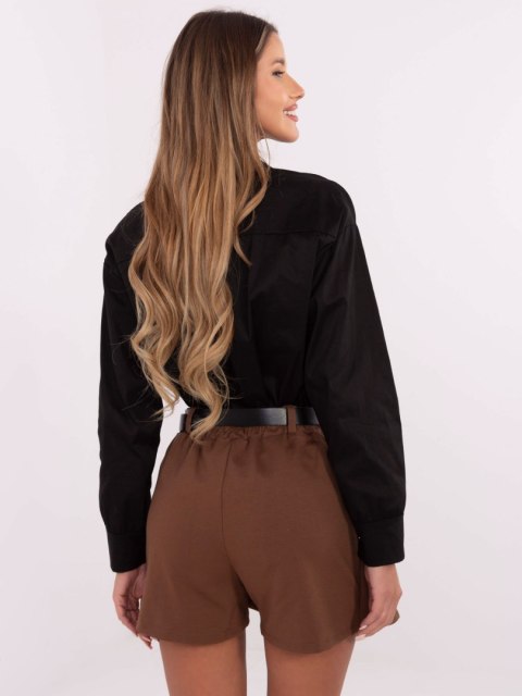 Spódnico-spodenki brązowa, plisowane, eleganckie z paskiem Spódnico-spodenki brązowa, plisowane, eleganckie z paskiem