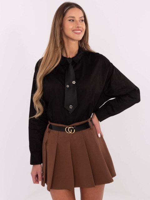 Spódnico-spodenki brązowa, plisowane, eleganckie z paskiem Spódnico-spodenki brązowa, plisowane, eleganckie z paskiem