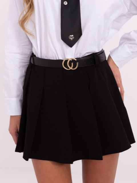 Spódnico-spodenki czarne, plisowane, eleganckie z paskiem Spódnico-spodenki czarne, plisowane, eleganckie z paskiem