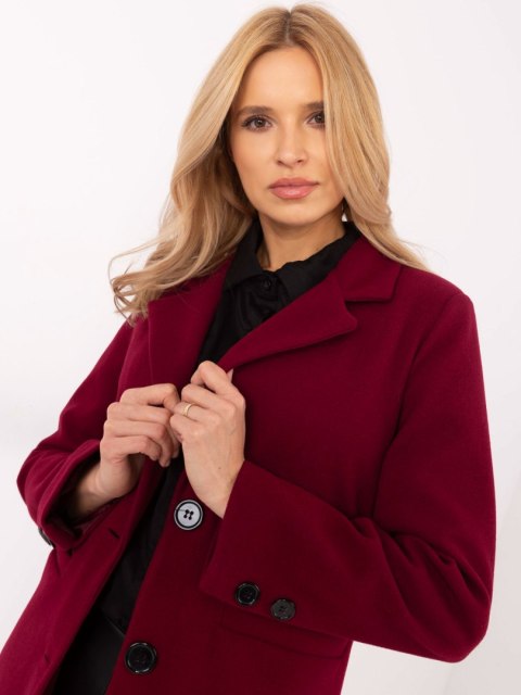 Płaszcz TW-PL-BI-25533.18 bordowy M Płaszcz TW-PL-BI-25533.18 bordowy M