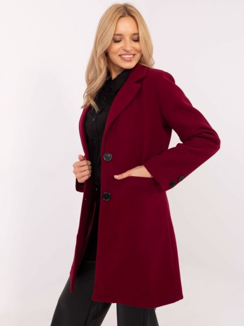 Płaszcz TW-PL-BI-25533.18 bordowy S Płaszcz TW-PL-BI-25533.18 bordowy S