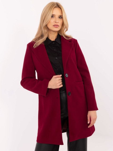 Płaszcz TW-PL-BI-25533.18 bordowy S Płaszcz TW-PL-BI-25533.18 bordowy S