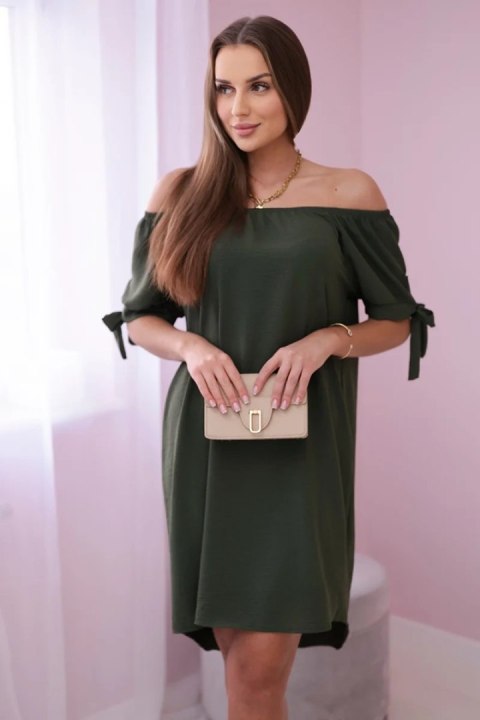 Sukienka wiązana na rękawach khaki, oversize, letniaSukienka wiązana na rękawach khaki, oversize, letnia Sukienka wiązana na rękawach khaki, oversize, letniaSukienka wiązana na rękawach khaki, oversize, letnia