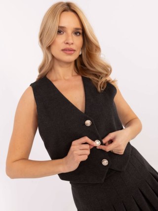 Kamizelka szara garniturowa, elegancka zapinana na guziki L/XL
