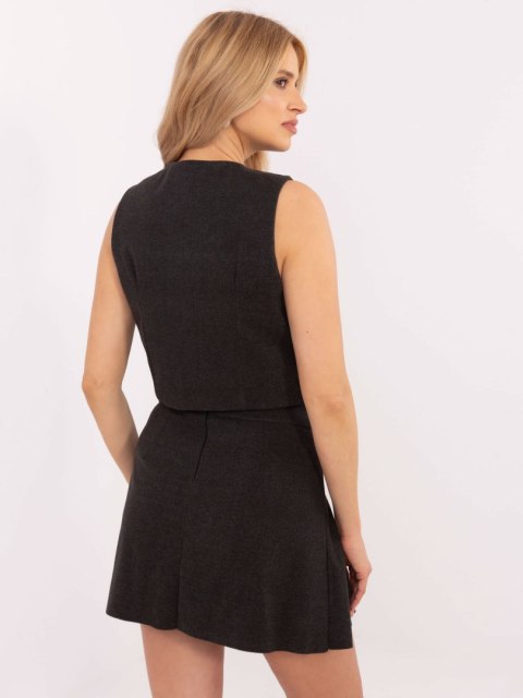 Kamizelka szara garniturowa, elegancka zapinana na guziki L/XL Kamizelka szara garniturowa, elegancka zapinana na guziki L/XL