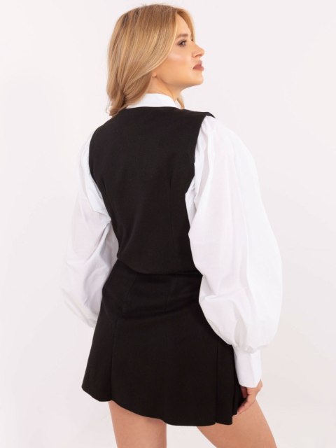 Kamizelka czarna garniturowa, elegancka zapinana na guziki L/XL