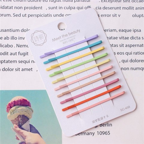 Zestaw 10 sztuk spinek do włosów, wsuwek, minimalistyczne, matowe SP358 Zestaw 10 sztuk spinek do włosów, wsuwek, minimalistyczne, matowe SP358