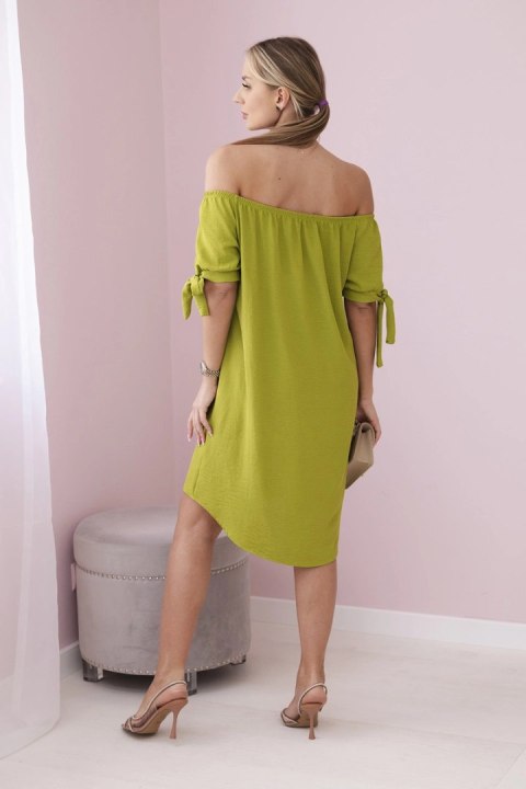 Sukienka letnia oversize wiązana na rękawach kiwi Sukienka letnia oversize wiązana na rękawach kiwi