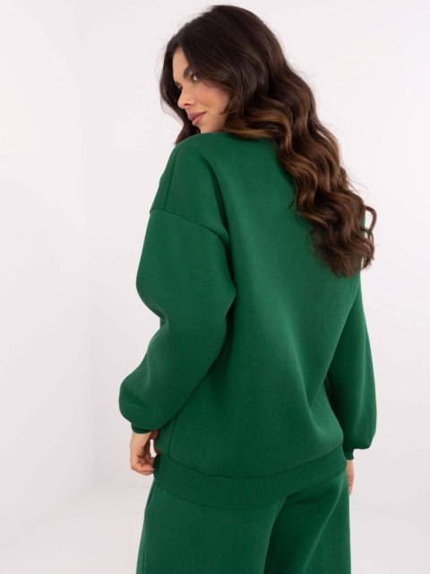 Bluza Boston dresowa z naszywkami, zielona, oversize Bluza Boston dresowa z naszywkami, zielona, oversize