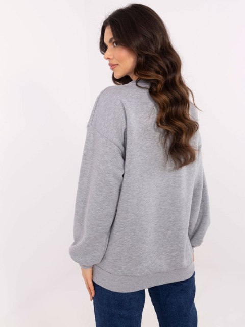 Bluza Boston dresowa z naszywkami, szary, oversize Bluza Boston dresowa z naszywkami, szary, oversize