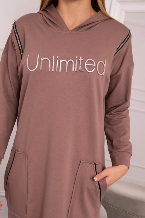 Sukienka z napisem unlimited mocca