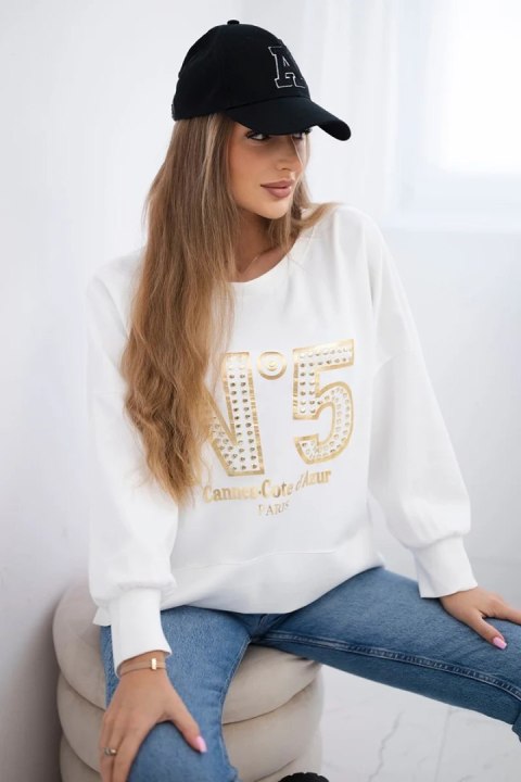 Bluza z nadrukiem masełko ecru Bluza z nadrukiem masełko ecru