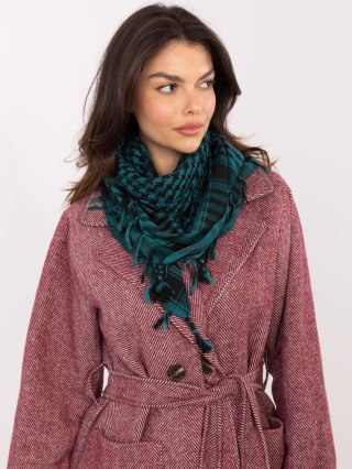 Chusta Arafatka Damska Czarno-Morska w Kratę z Frędzlami – Stylowy Wieszak