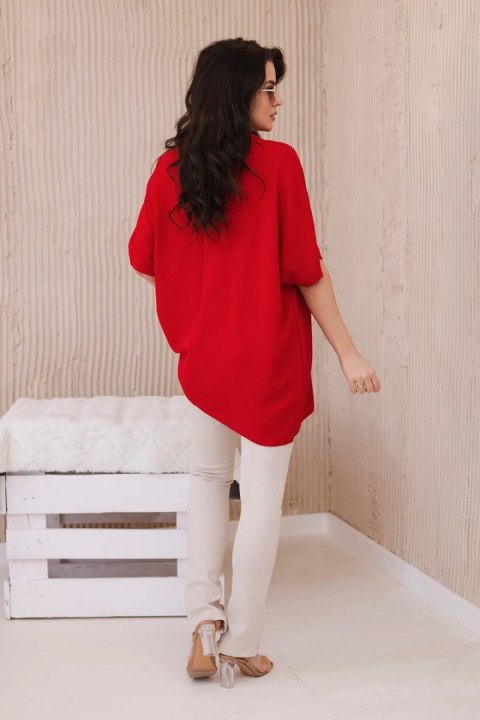 Bluzka oversize z wisiorkiem czerwona Bluzka oversize z wisiorkiem czerwona