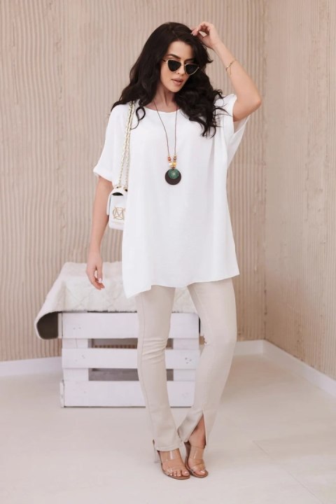 Bluzka oversize z wisiorkiem ecru Bluzka oversize z wisiorkiem ecru