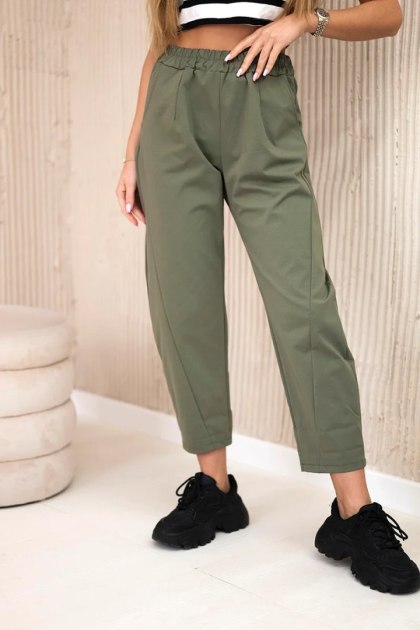 Spodnie z kieszeniami Summer Punto khaki, materiałowe