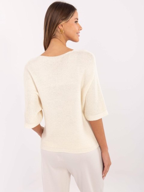 Sweter oversize, jasno beżowy z misiem California, z krótkim rękawem Sweter oversize, jasno beżowy z misiem California, z krótkim rękawem