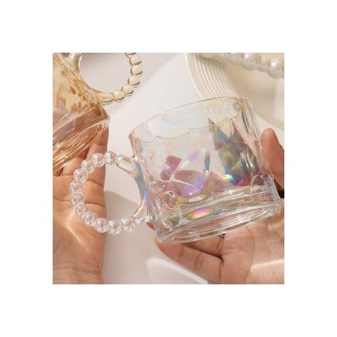 Szklanka szklana 260 ml z koralikowym uchwytem