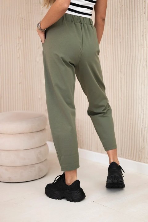 Spodnie z kieszeniami Summer Punto khaki, materiałowe Spodnie z kieszeniami Summer Punto khaki, materiałowe