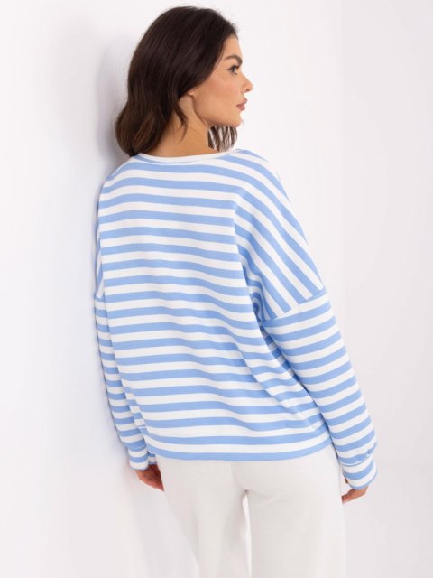 Bluzka oversize w paski biało-niebieska z długim rękawem Bluzka oversize w paski biało-niebieska z długim rękawem