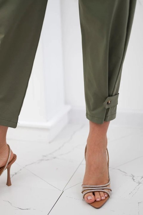 Spodnie Summer Punto z zapięciem na nogawkach khaki Spodnie Summer Punto z zapięciem na nogawkach khaki