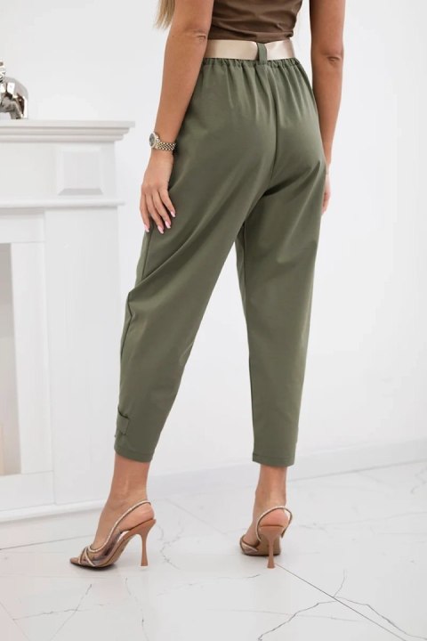 Spodnie Summer Punto z zapięciem na nogawkach khaki Spodnie Summer Punto z zapięciem na nogawkach khaki
