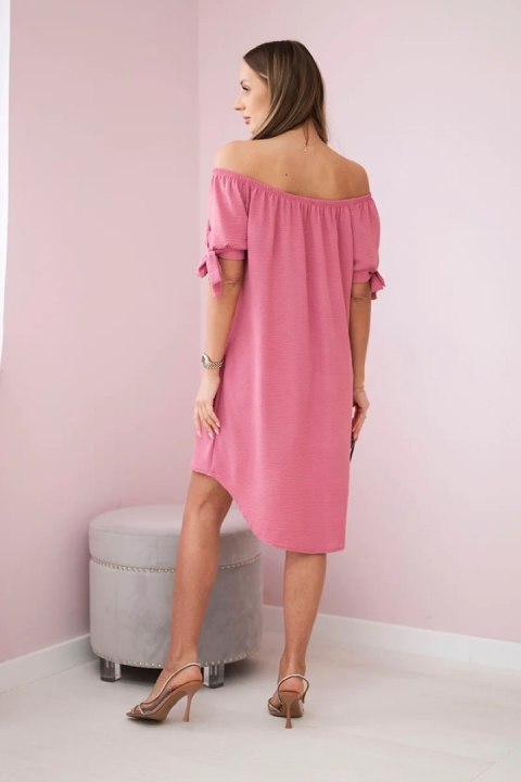 Sukienka wiązana na rękawach ciemno różowa, letnia, oversize Sukienka wiązana na rękawach ciemno różowa, letnia, oversize