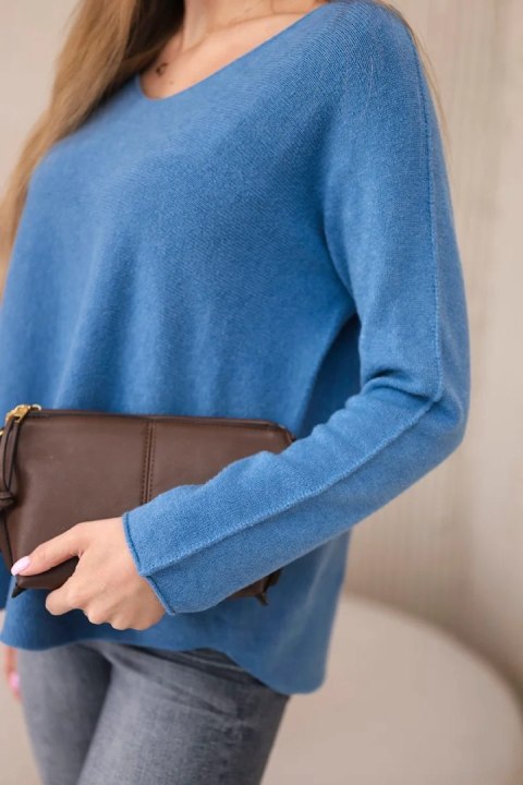 Sweter z dekoltem V jeansowy Sweter z dekoltem V jeansowy