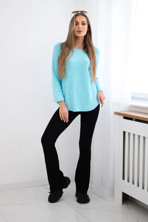 Sweter z okrągłym dekoltem miętowy Sweter z okrągłym dekoltem miętowy
