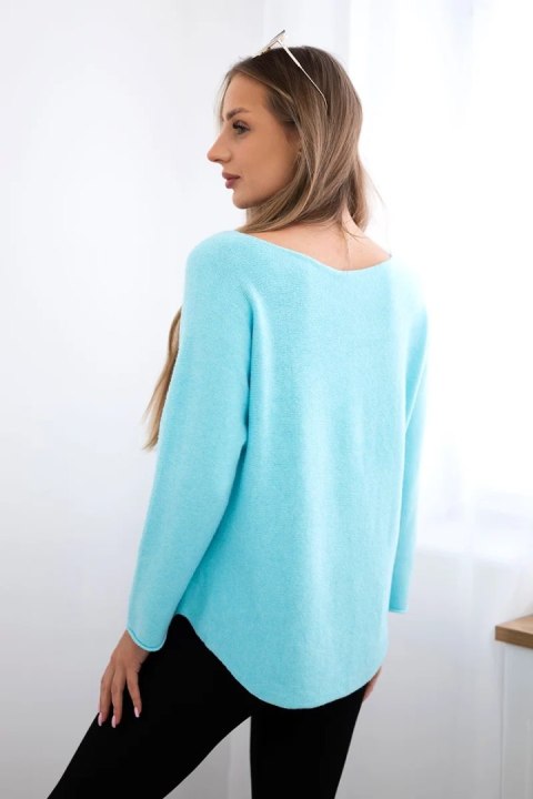 Sweter z okrągłym dekoltem miętowy Sweter z okrągłym dekoltem miętowy