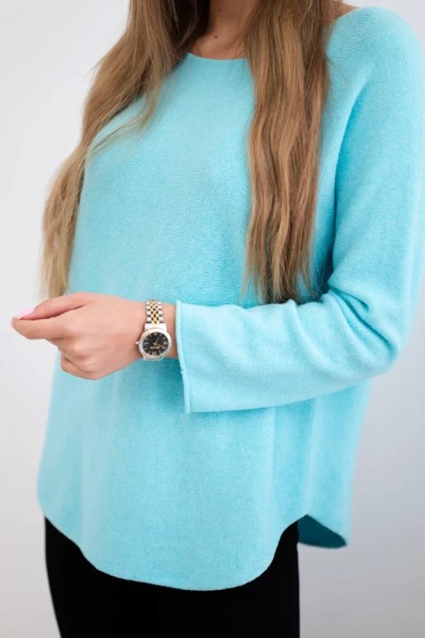 Sweter z okrągłym dekoltem miętowy Sweter z okrągłym dekoltem miętowy