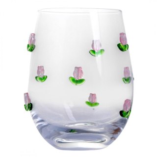 Szklanka termiczna z wypukłymi tulipanami 500 ml – elegancki design - SZK130