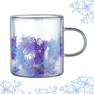 Szklanka termiczna 250 ml z fioletowymi elementami roślinnymi | Stylowy design SZK134