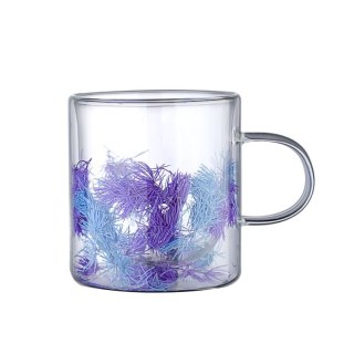 Szklanka termiczna 250 ml z fioletowymi elementami roślinnymi | Stylowy design SZK134