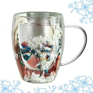 Szklanka termiczna z kwiatami w środku 350 ml – elegancka i funkcjonalna - SZK138