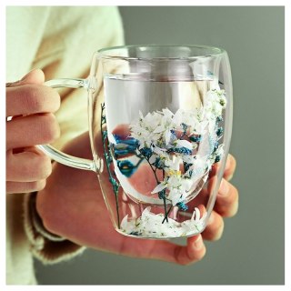 Szklanka termiczna z kwiatami w środku 350 ml – elegancka i funkcjonalna - SZK138