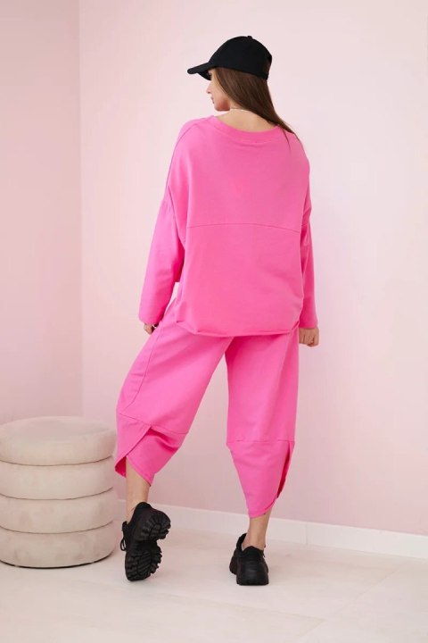 Komplet bawełniany bluza i spodnie różowy, oversize Komplet bawełniany bluza i spodnie różowy, oversize