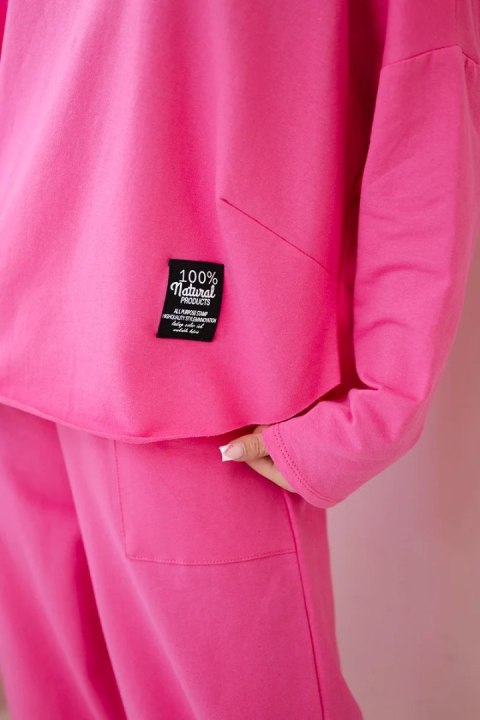 Komplet bawełniany bluza i spodnie różowy, oversize Komplet bawełniany bluza i spodnie różowy, oversize