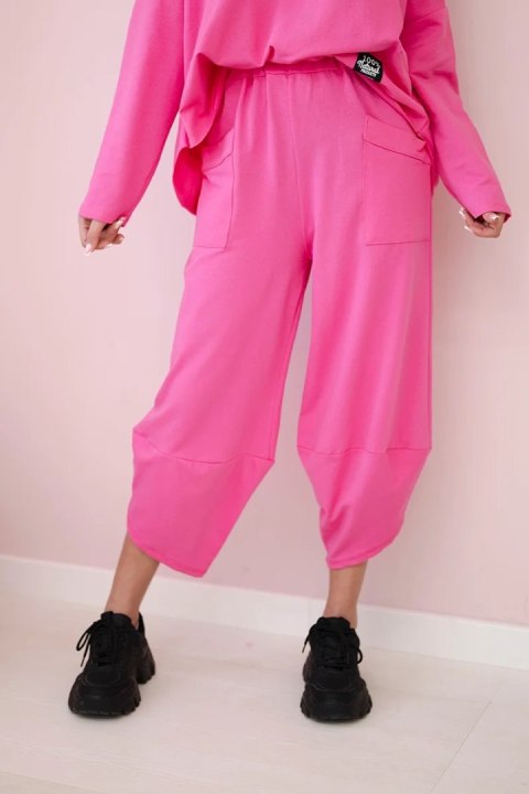 Komplet bawełniany bluza i spodnie różowy, oversize Komplet bawełniany bluza i spodnie różowy, oversize
