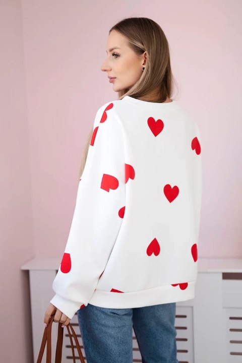 Bluza masełko z nadrukiem serc czerwona Bluza masełko z nadrukiem serc czerwona