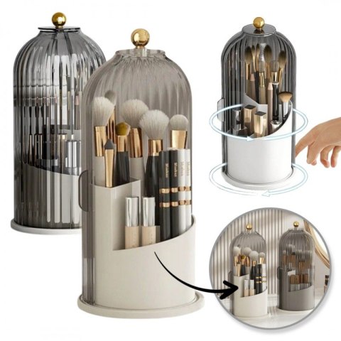 Organizer na pędzle, ryflowany obrotowy, otwierany grafit 27x12,5cm CB61GRAF Organizer na pędzle, ryflowany obrotowy, otwierany grafit 27x12,5cm CB61GRAF