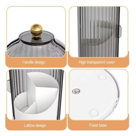 Organizer na pędzle, ryflowany obrotowy, otwierany grafit 27x12,5cm CB61GRAF Organizer na pędzle, ryflowany obrotowy, otwierany grafit 27x12,5cm CB61GRAF