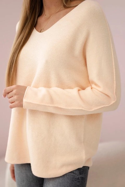 Sweter z dekoltem V morelowa Sweter z dekoltem V morelowa