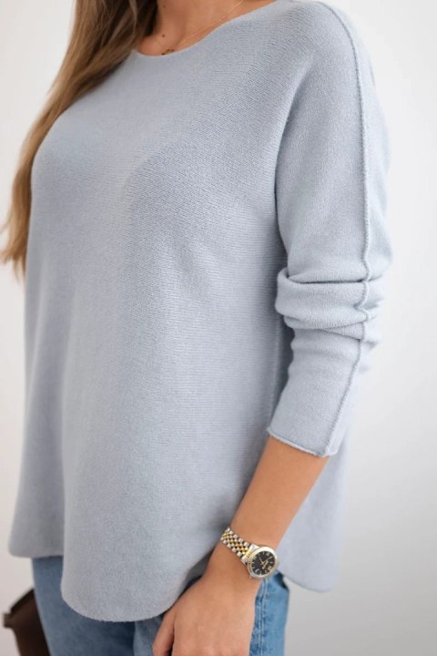 Sweter z okrągłym dekoltem szary Sweter z okrągłym dekoltem szary