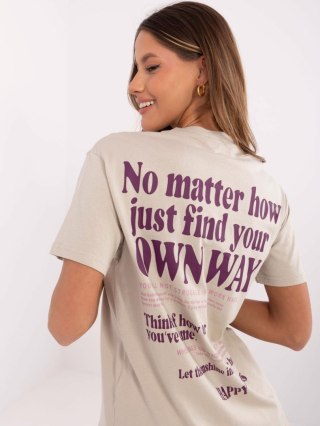 T-shirt D12022AC02645G beżowy M