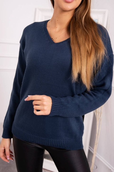 Sweter z dekoltem V jeansowy Sweter z dekoltem V jeansowy
