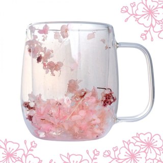Szklanka termiczna 400 ml z hortensją w odcieniu bladego różu – elegancja natury SZK128