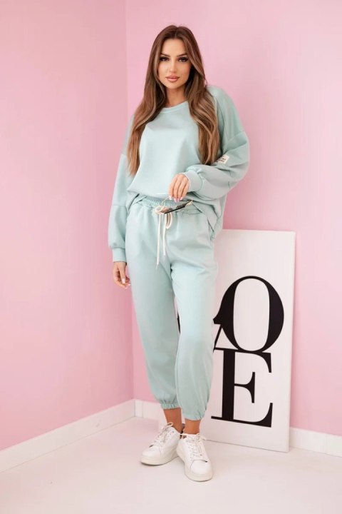 Komplet bluza + spodnie masełko ciemny miętowy Komplet bluza + spodnie masełko ciemny miętowy