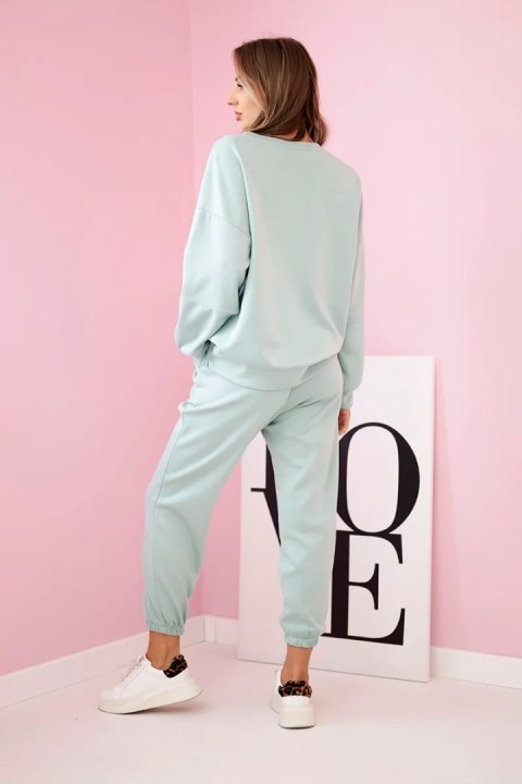 Komplet bluza + spodnie masełko ciemny miętowy Komplet bluza + spodnie masełko ciemny miętowy